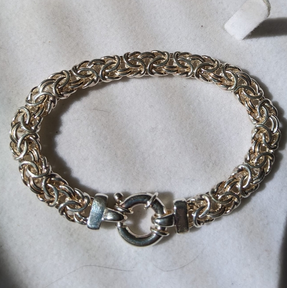 Sterling silver 925 lirm bracelet byzantine